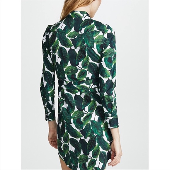 Milly banana leaf west dress Emerald - Picture 2 of 5